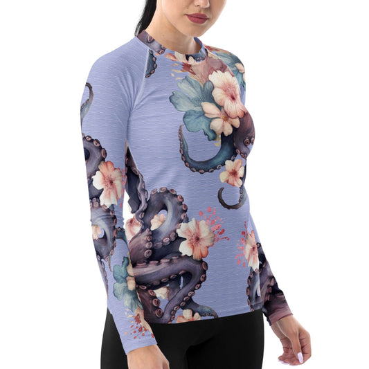 Aloha Octopus: Women's Rash Guard Top