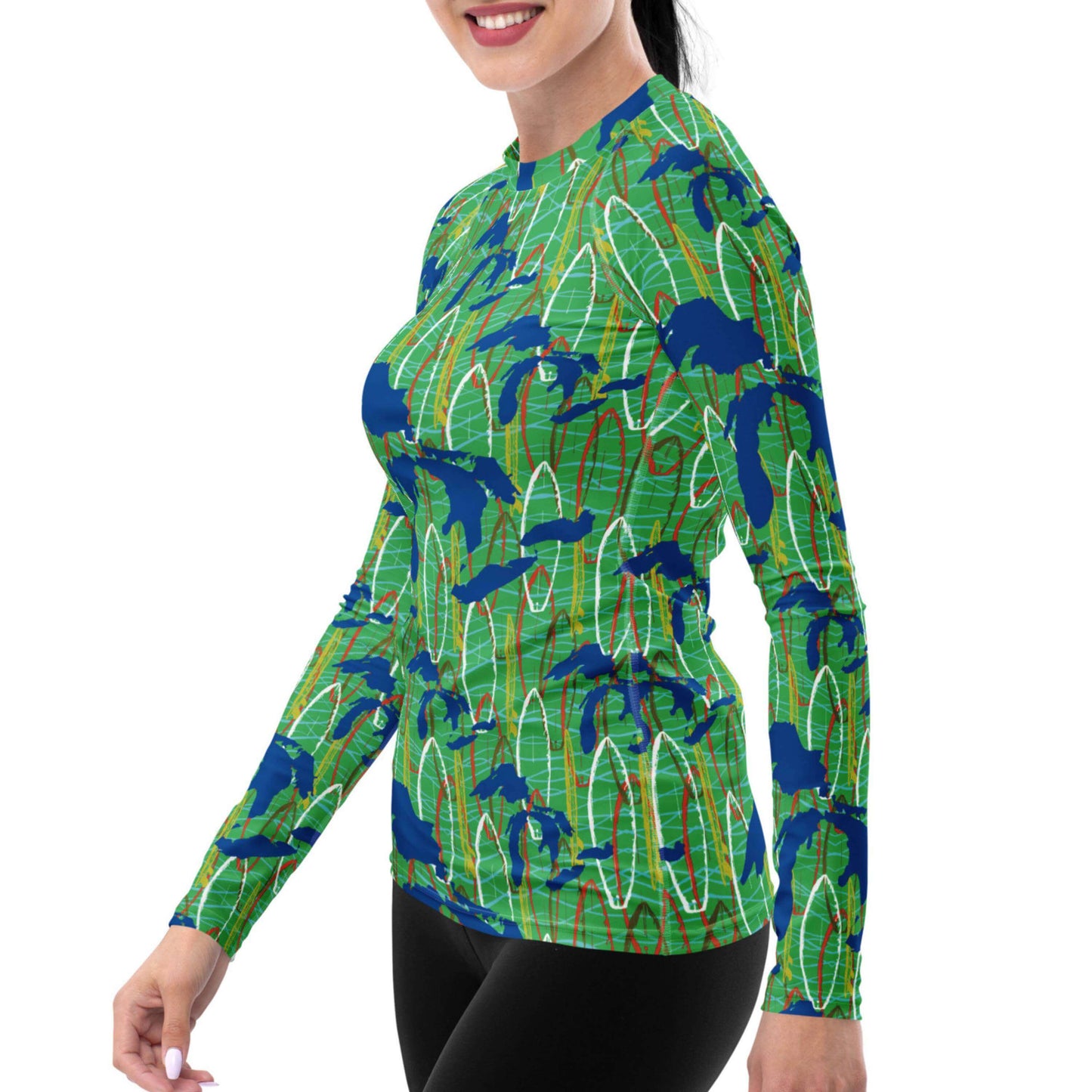 Great Lakes Camo: Women's Rash Guard Top