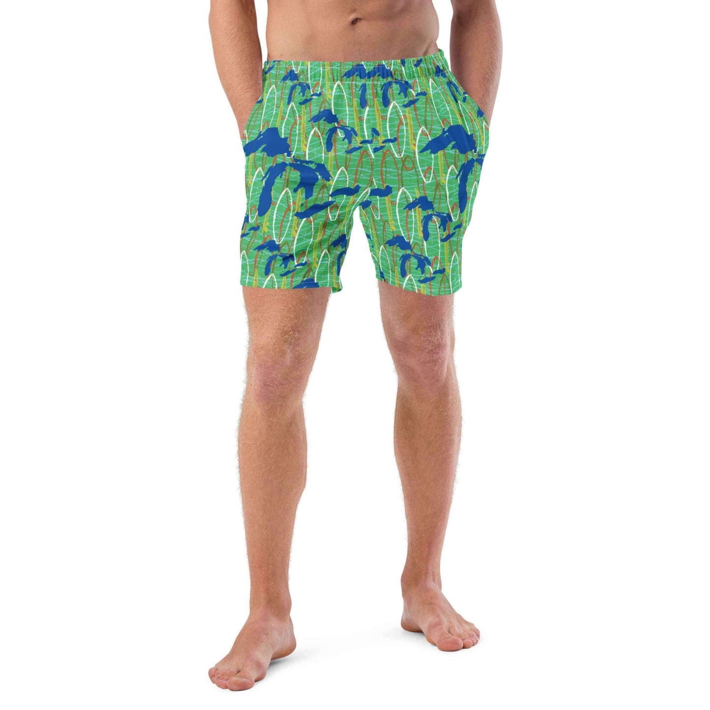 Great Lakes Camo: Swim Trunks