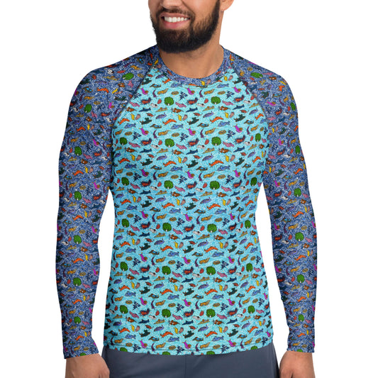 Nudibranch Sea Slugs: Men's Rash Guard in Blue Seas