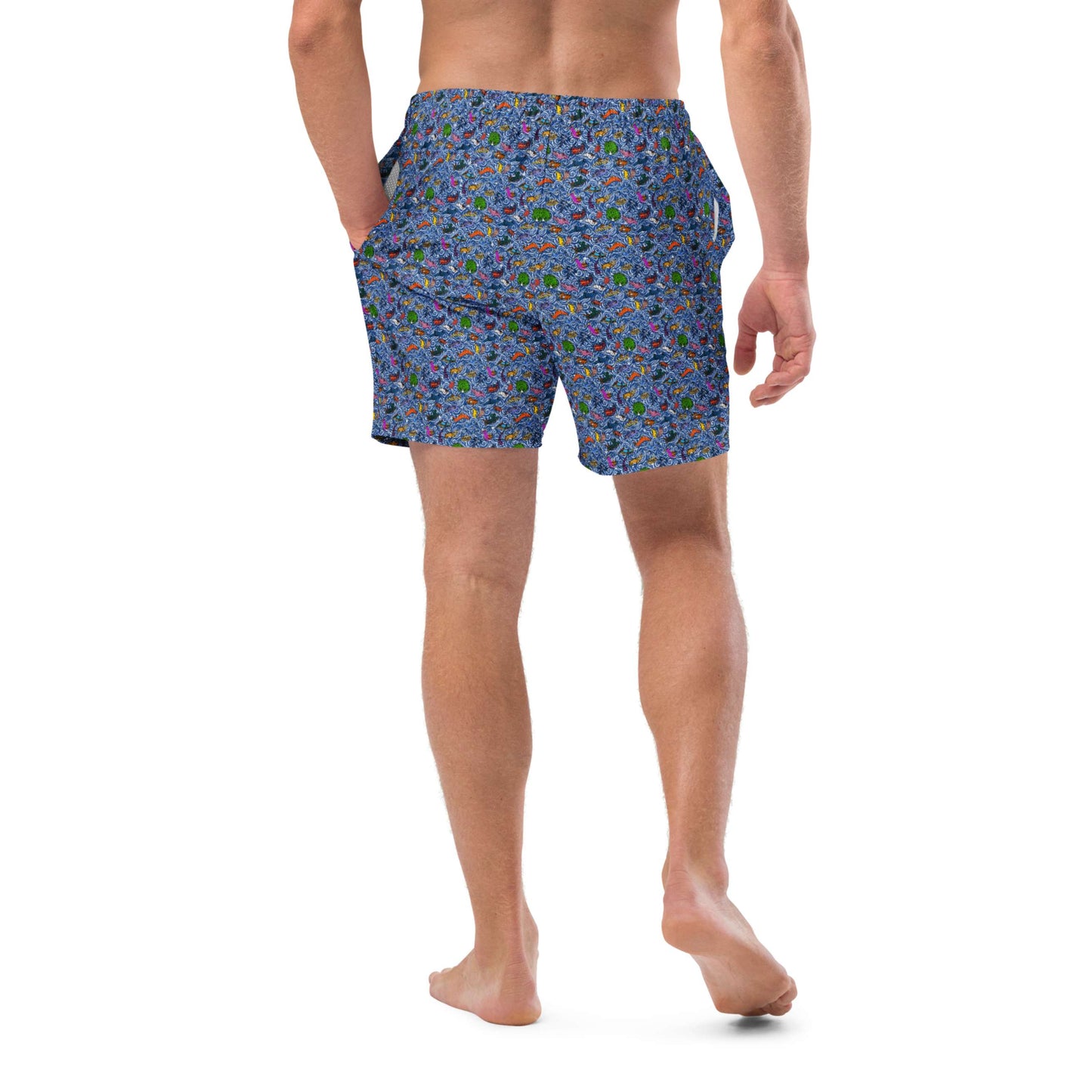 Nudibranch Sea Slugs: Men's Swim Trunks in Deep-Sea Blue
