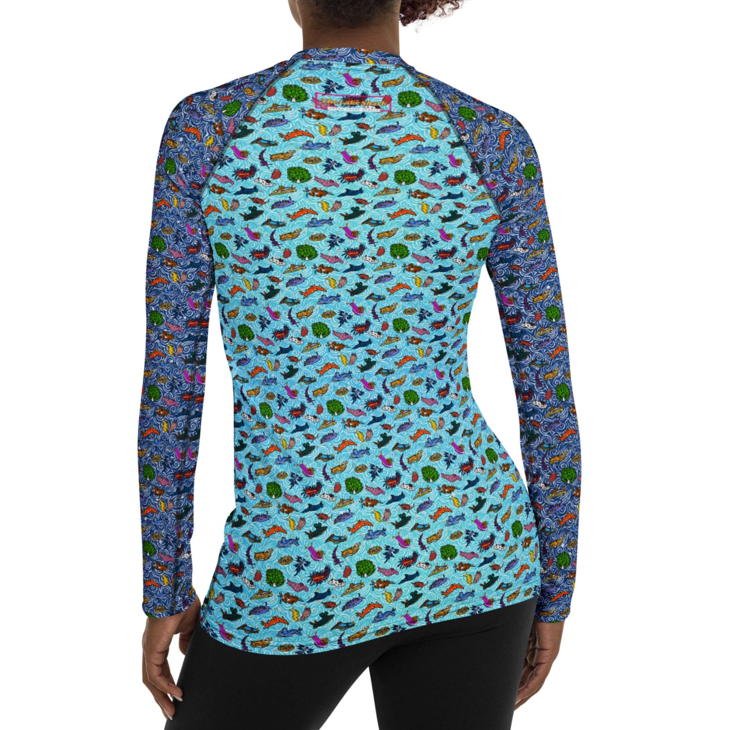 Nudibranch Sea Slugs: Women's Rash Guard in Blue Seas