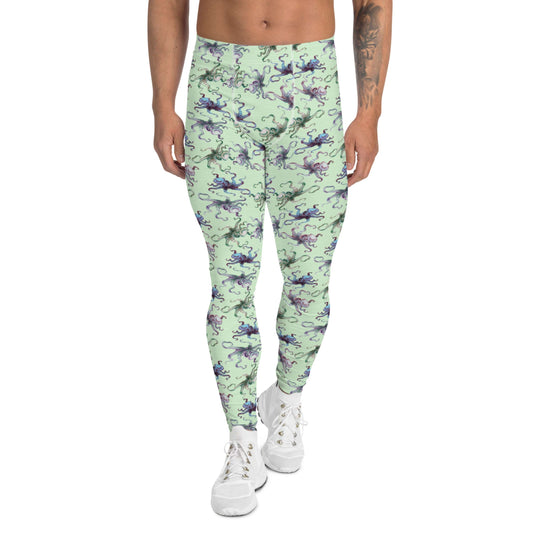 Octopus Splats: Men's Scuba Pants in Light Green