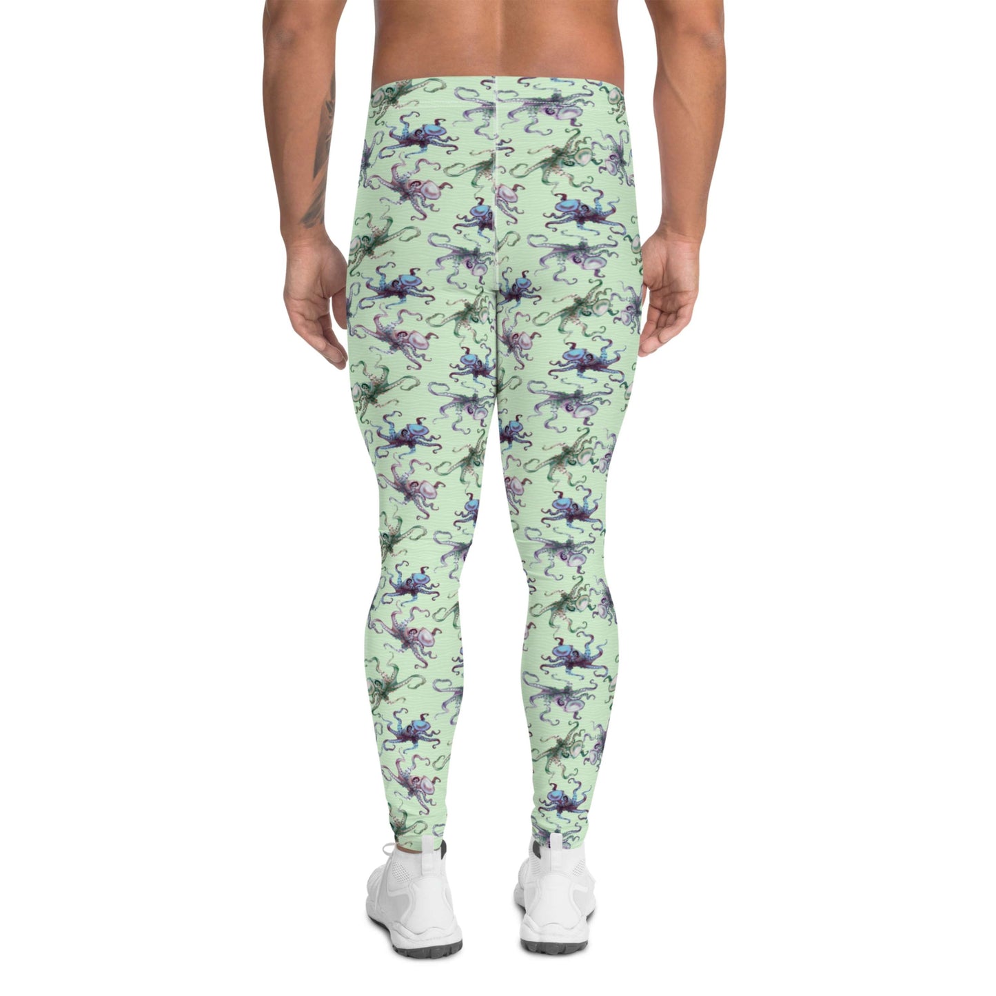 Octopus Splats: Men's Scuba Pants in Light Green