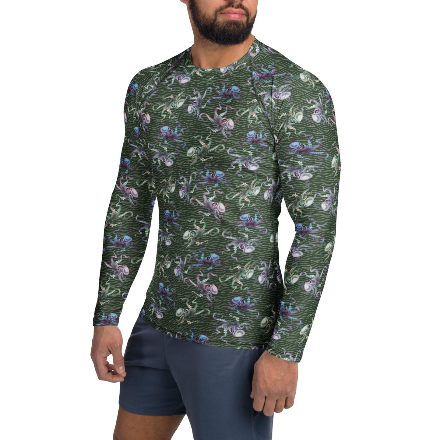 Octopus Scuba Diving Rash Guard for Men size XS S M L XL 2XL 3XL