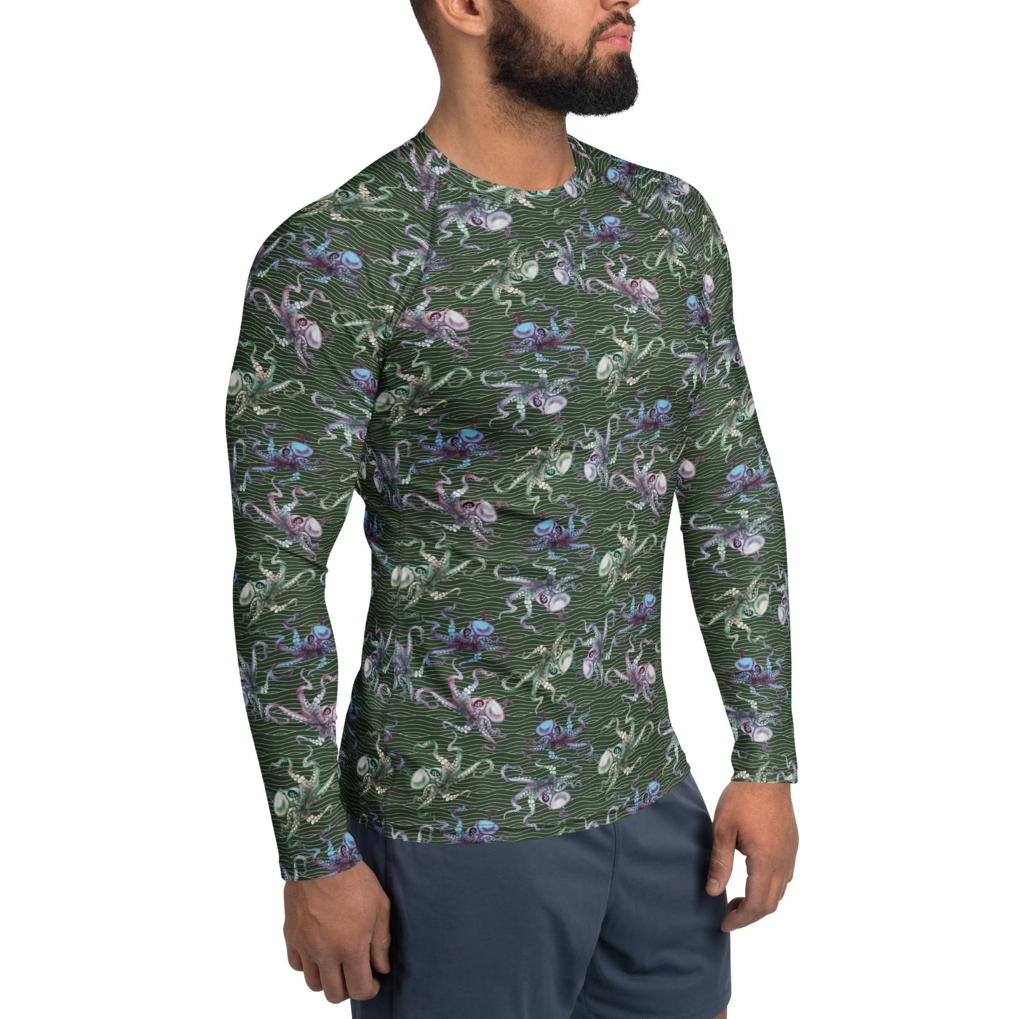 Octopus Scuba Diving Rash Guard for Men size XS S M L XL 2XL 3XL