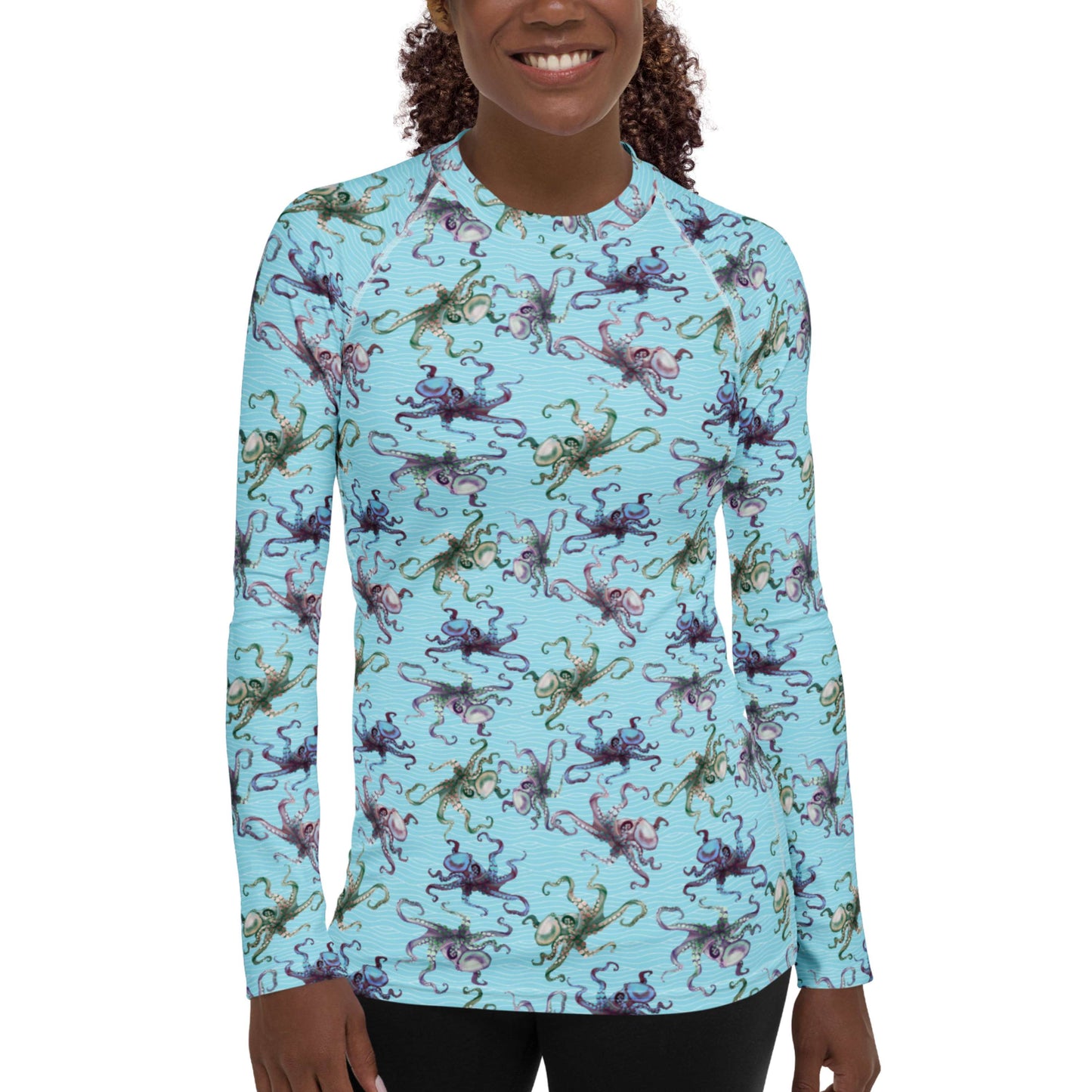 Octopus Splats: Women's Rash Guard Top (XS-3XL)