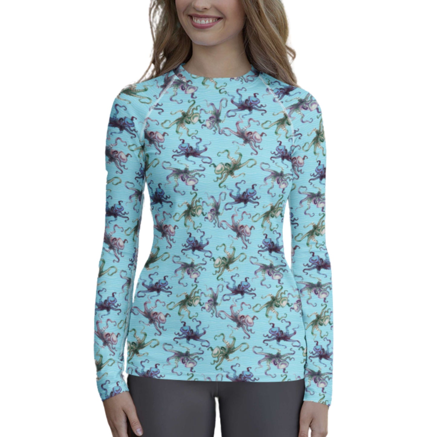 Octopus Splats: Women's Rash Guard Top (XS-3XL)