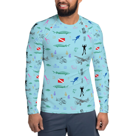 Quarry Training CERT MENS BEST FUN designer scuba dive surf paddle SUP Rash guard top water space lust army fish 2xl 3xl v1