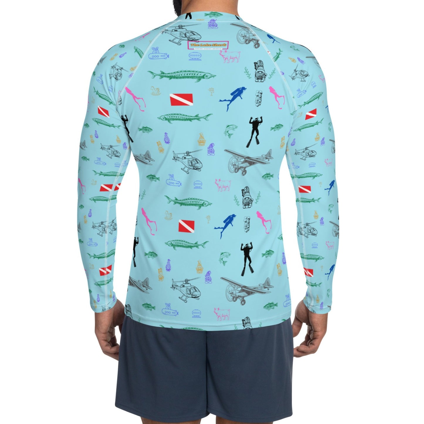 Quarry Training CERT MENS BEST FUN designer scuba dive surf paddle SUP Rash guard top water space lust army fish 2xl 3xl v3