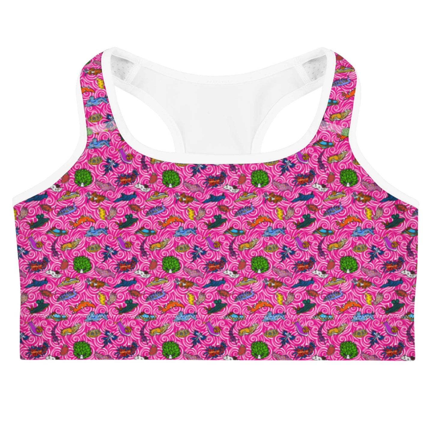 Nudibranch Sea Slugs: Racerback Swim Bra in Pink