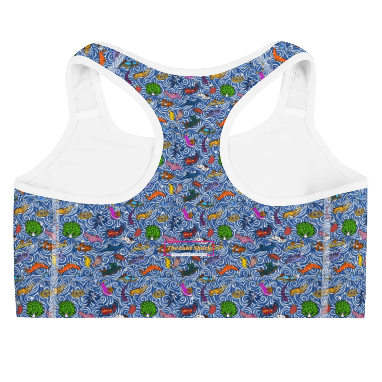 Nudibranch Sea Slugs: Racerback Swim Bra in Dark Blue