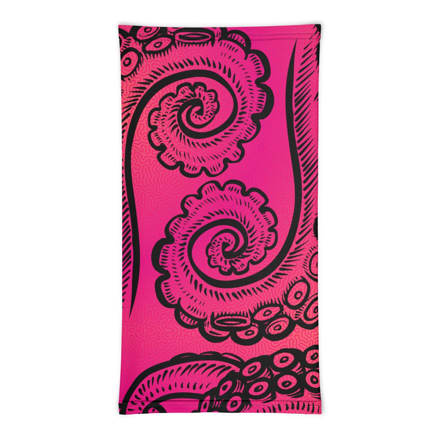 Pink Octopus Tentacle Twist Graphic Design Gaiter Buff for Scuba Diving Hair Sun Protection SUP by The Lake Shark