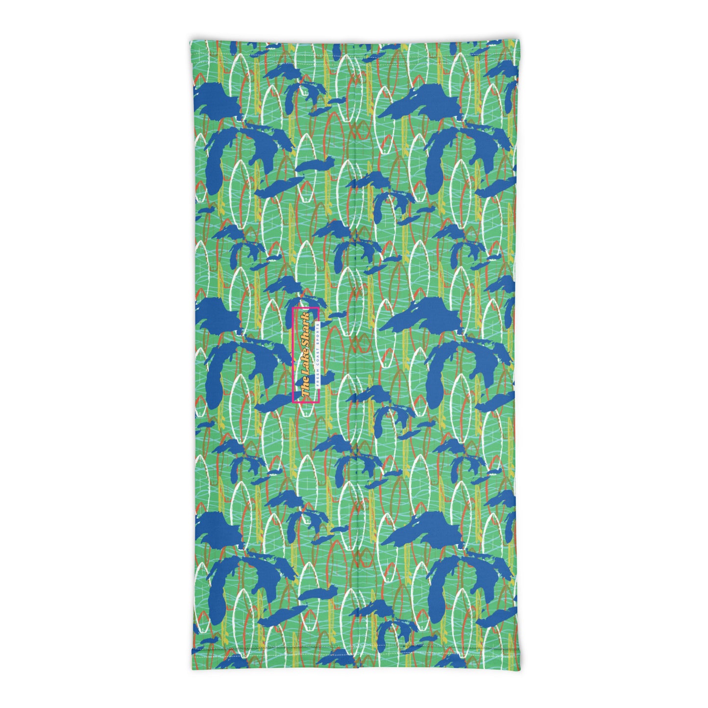 Great Lakes Camo Graphic Design Gaiter Buff for Scuba Diving Hair Sun Protection SUP by The Lake Shark