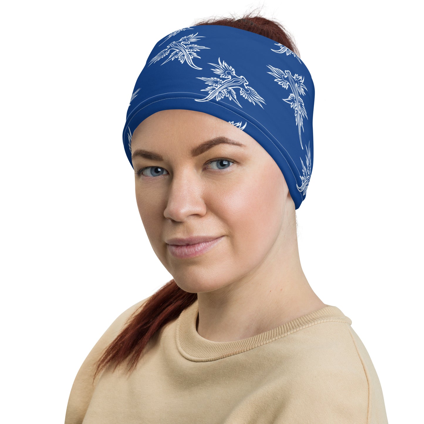 Nudibranch Sea Slugs Blue Dragon Graphic Design Gaiter Buff for Scuba Diving Hair Sun Protection SUP by The Lake Shark
