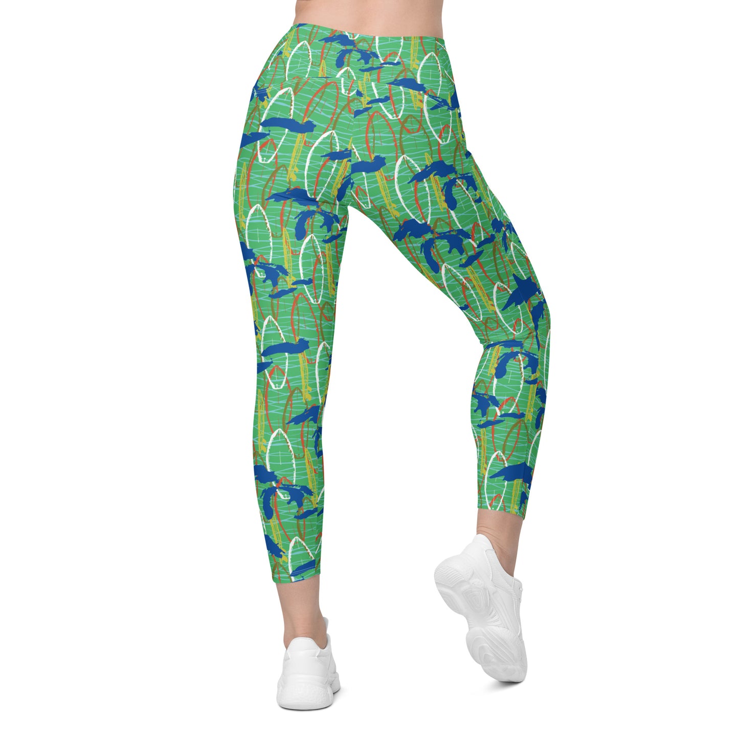 Great Lakes Camo: Women's Swim & Sports Leggings