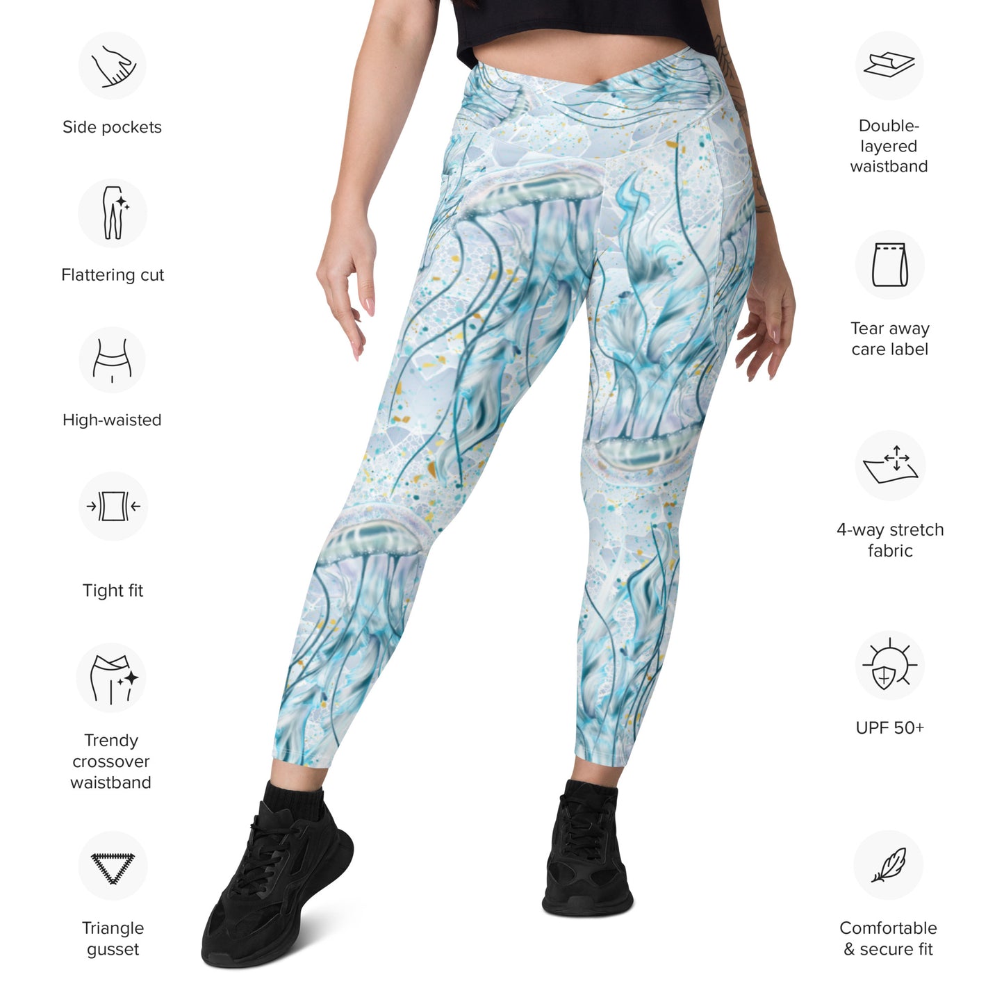 Jellyfish Mist: Women's Swim & Sports Leggings