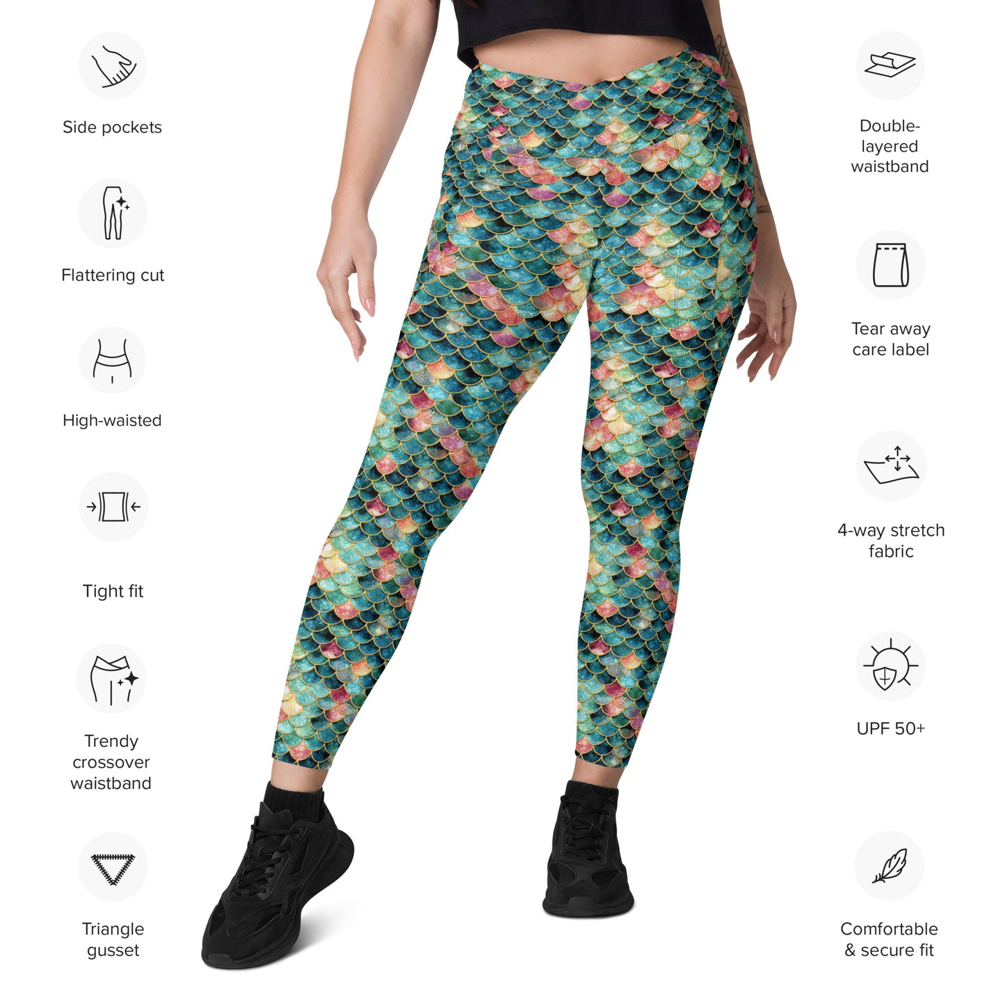 Mermaid Jewel: Women's Swim & Sports Leggings