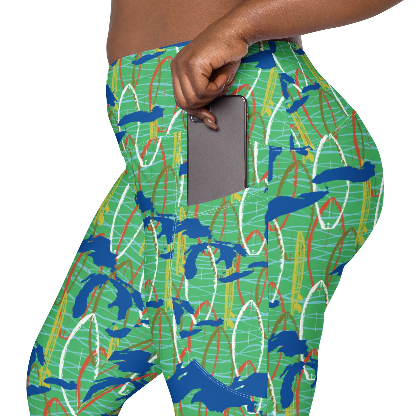 Great Lakes Camo: Women's Swim & Sports Leggings