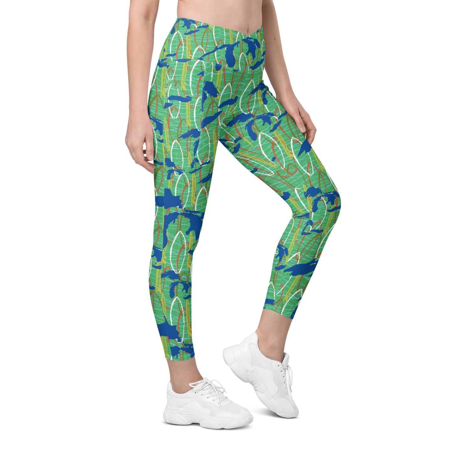 Great Lakes Camo: Women's Swim & Sports Leggings