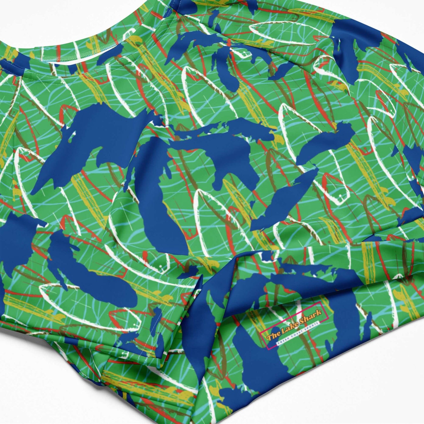 Great Lakes Camo: Crop-Top Rashguard