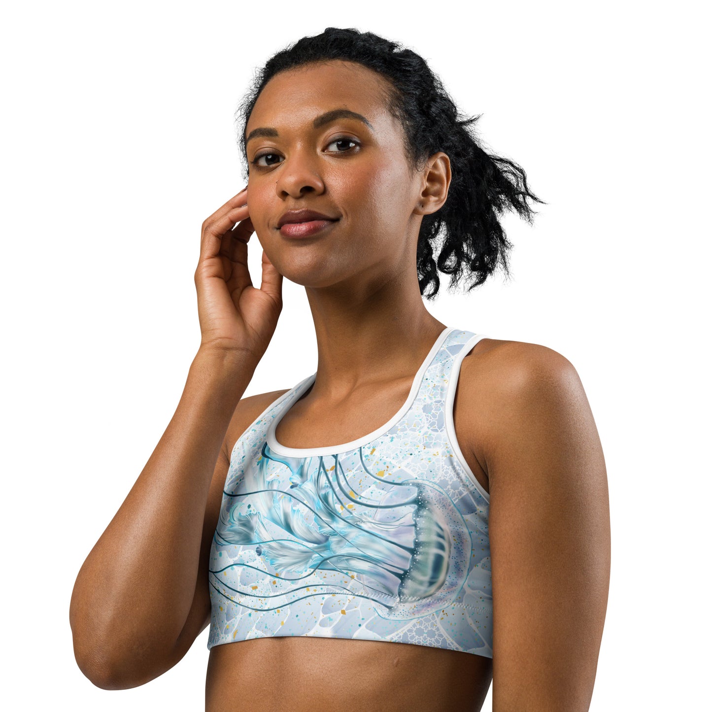 Jellyfish Mist: Swim & Sports Hybrid Bra Top