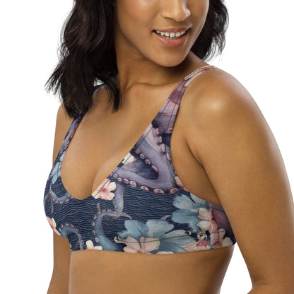 Aloha Octopus: Bikini Top in Night Dive Navy