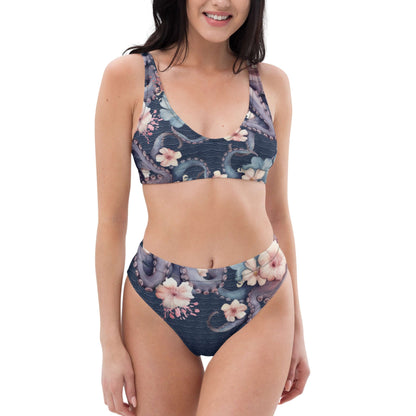 Aloha Octopus: Bikini Set in Night Dive Navy