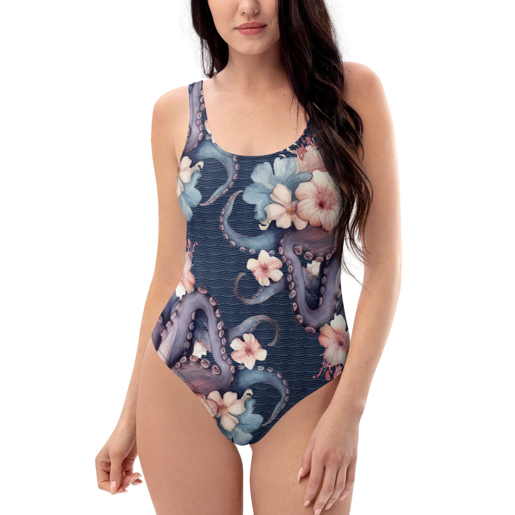 Octopus Swimsuit Women's One-Piece Cheeky for Scuba Diving SUP Snorkel Sun Protection Made in the USA Plus-Sizes XS S M L XL 2XL 3XL