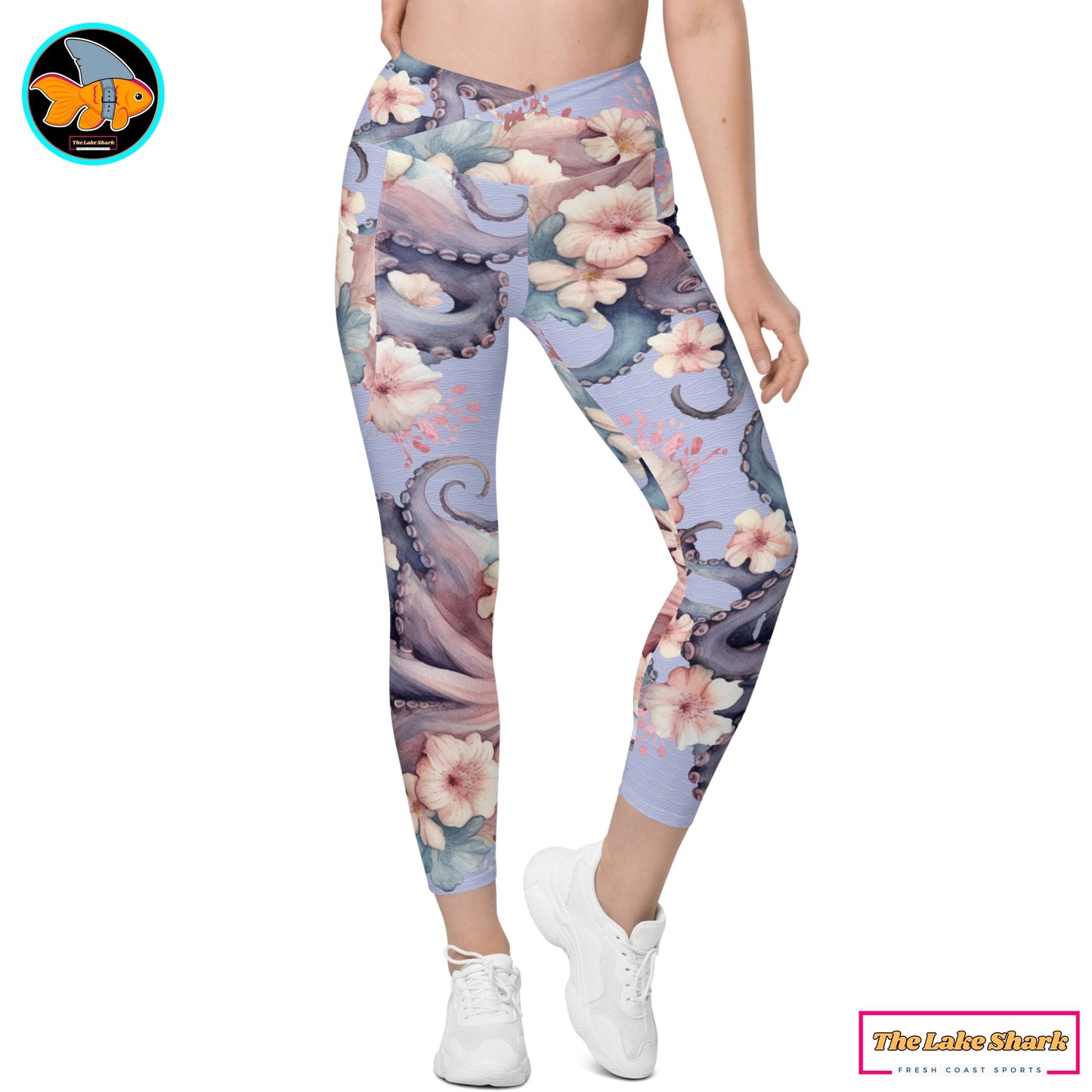 Aloha Octopus: Women's Swim & Sports Leggings in Perfect Perano