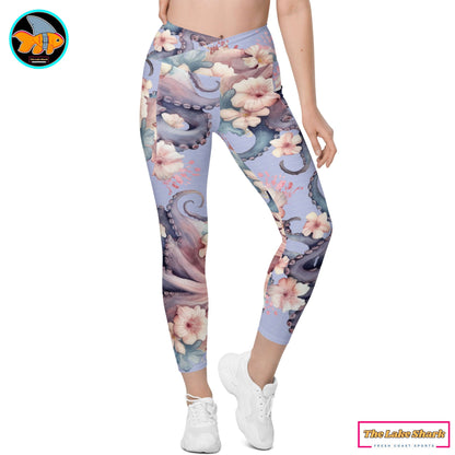 Aloha Octopus: Women's Swim & Sports Leggings in Perfect Perano