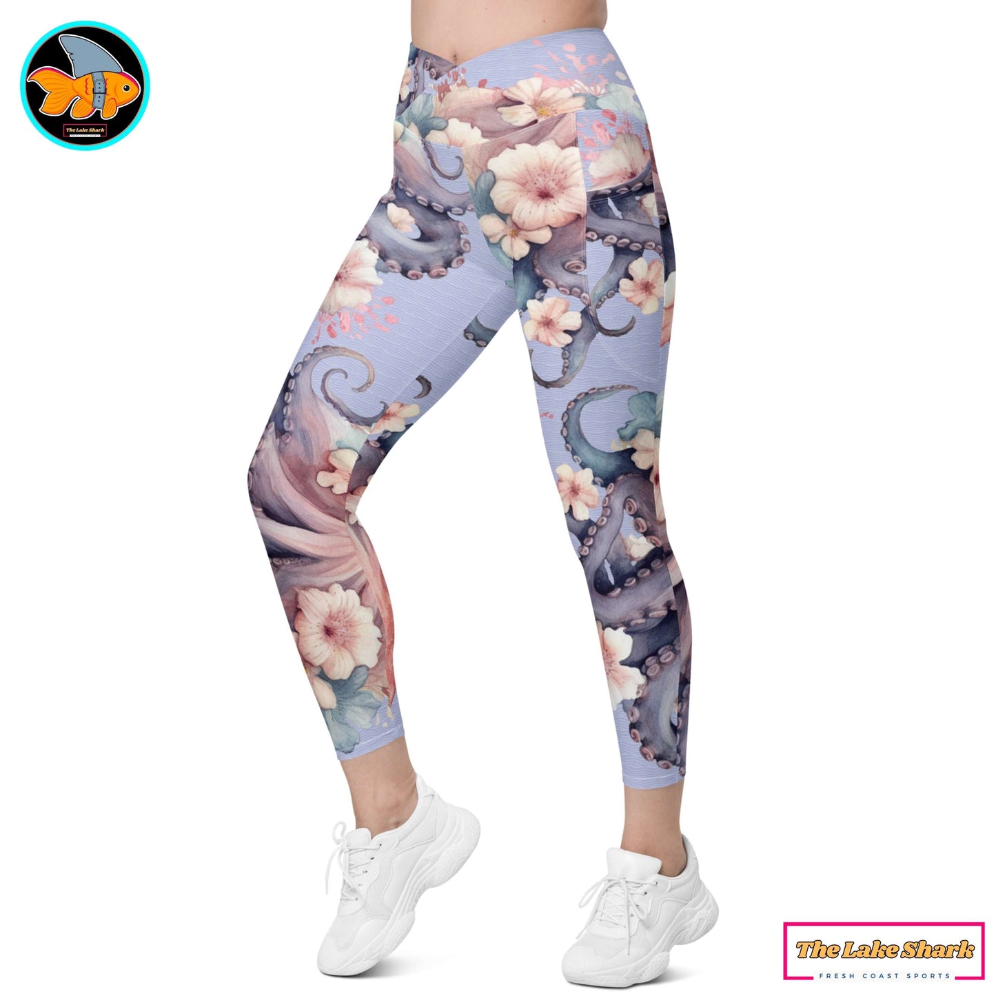 Aloha Octopus: Women's Swim & Sports Leggings in Perfect Perano