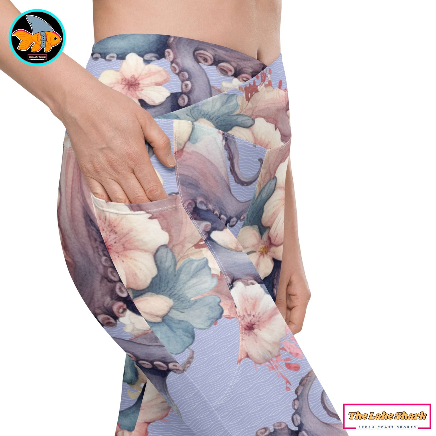 Aloha Octopus: Women's Swim & Sports Leggings in Perfect Perano