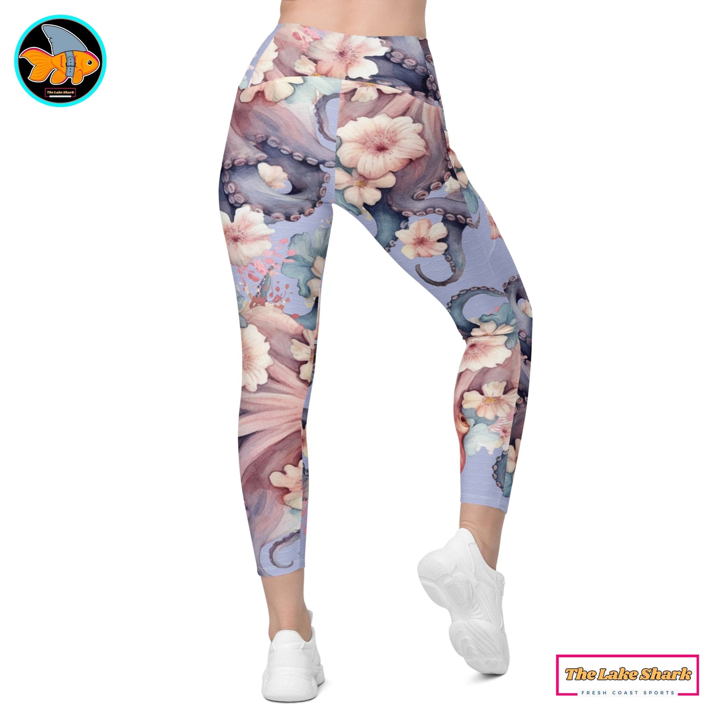 Aloha Octopus: Women's Swim & Sports Leggings in Perfect Perano
