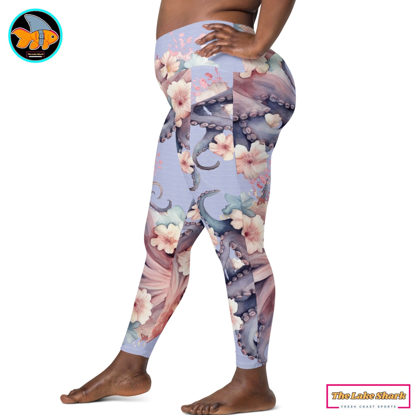 Aloha Octopus: Women's Swim & Sports Leggings in Perfect Perano