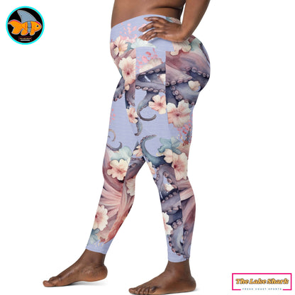 Aloha Octopus: Women's Swim & Sports Leggings in Perfect Perano