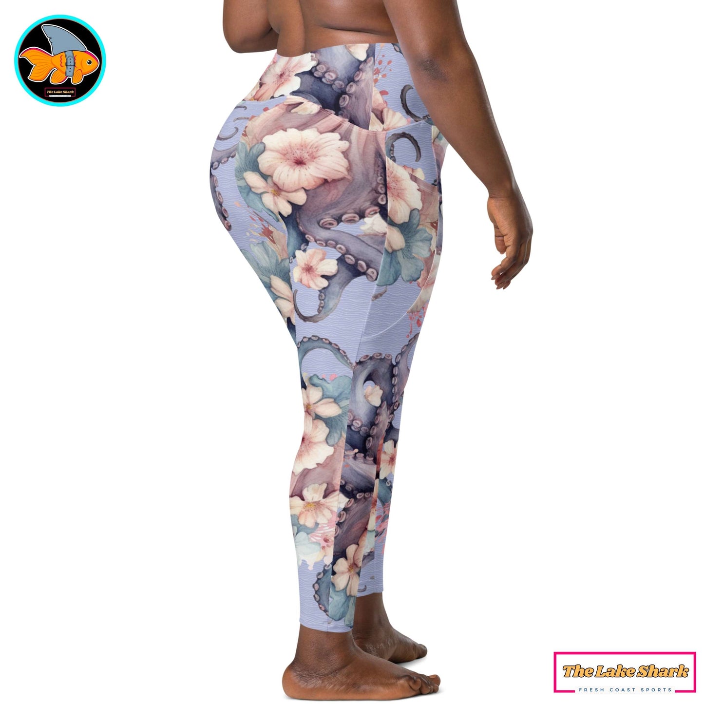 Aloha Octopus: Women's Swim & Sports Leggings in Perfect Perano