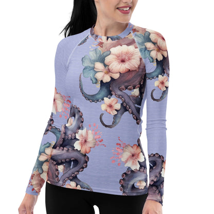 Aloha Octopus: Women's Rash Guard Top