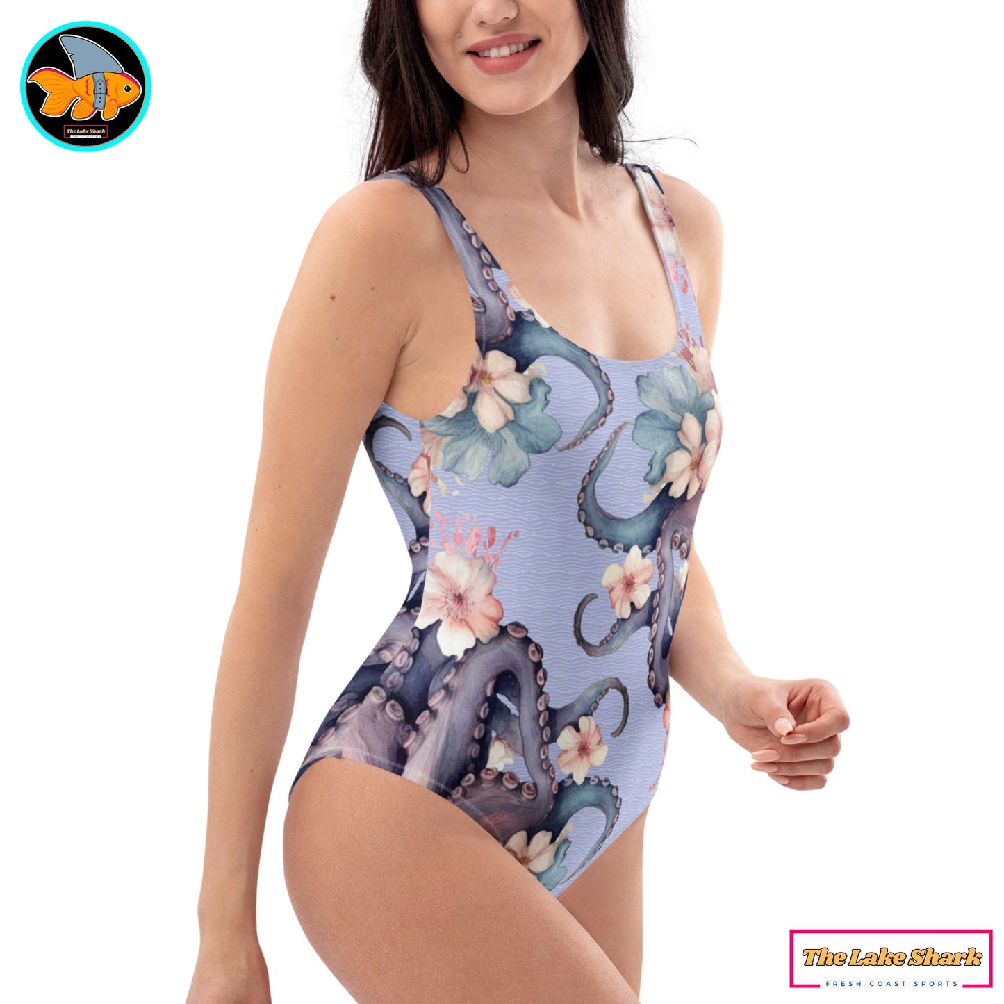 Octopus Swimsuit Women's One-Piece Cheeky for Scuba Diving SUP Snorkel Sun Protection Made in the USA Plus-Sizes XS S M L XL 2XL 3XL