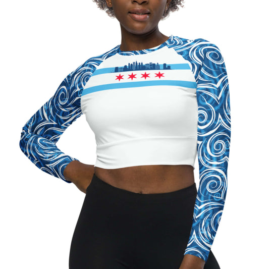 Chicago Local Blues: Crop-Top Rash Guard