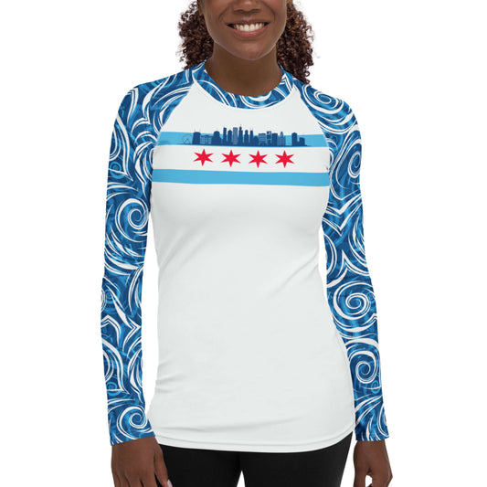 Chicago Local Blues: Women's Rash Guard Top