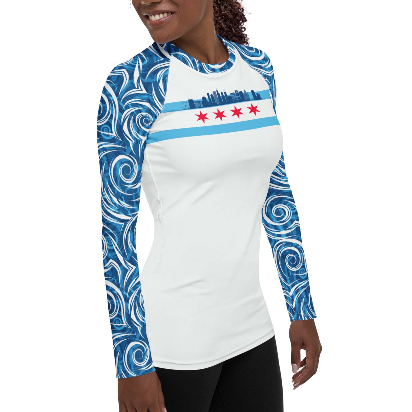 Chicago Local Blues: Women's Rash Guard Top