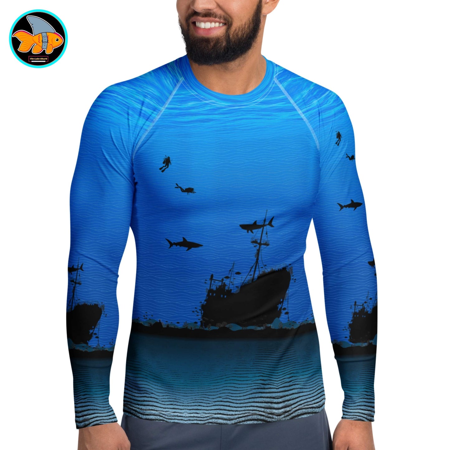 Get Wrecked! Shipwrecks, Sharks, & Scuba Diving: Men's Rash Guard