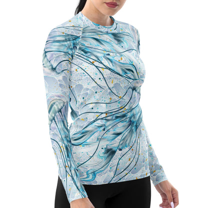 Jellyfish Mist: Women's Rash Guard Top