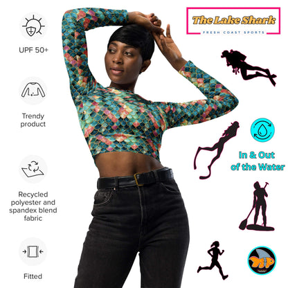 Mermaid Jewel: Crop-Top Rashguard