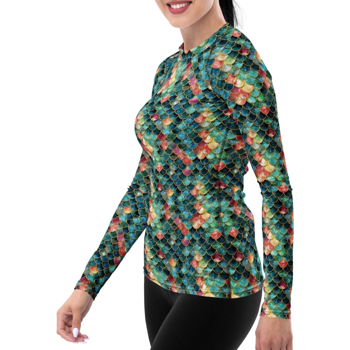 Mermaid Jewel: Women's Rash Guard Top