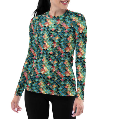 Mermaid Jewel: Women's Rash Guard Top