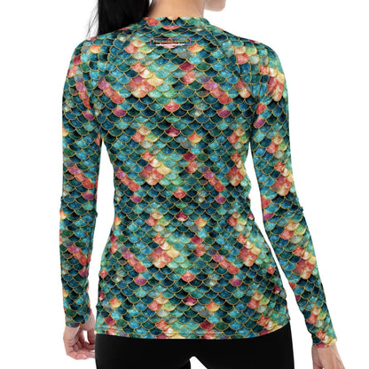 Mermaid Jewel: Women's Rash Guard Top