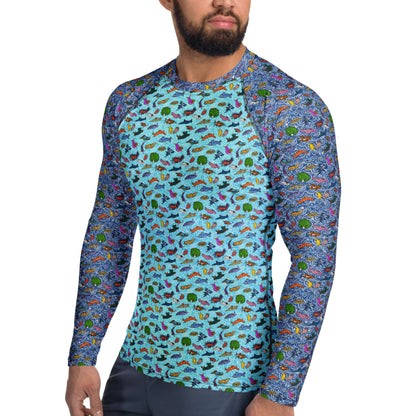 Nudibranch Sea Slugs: Men's Rash Guard in Blue Seas