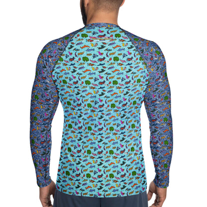 Nudibranch Sea Slugs: Men's Rash Guard in Blue Seas